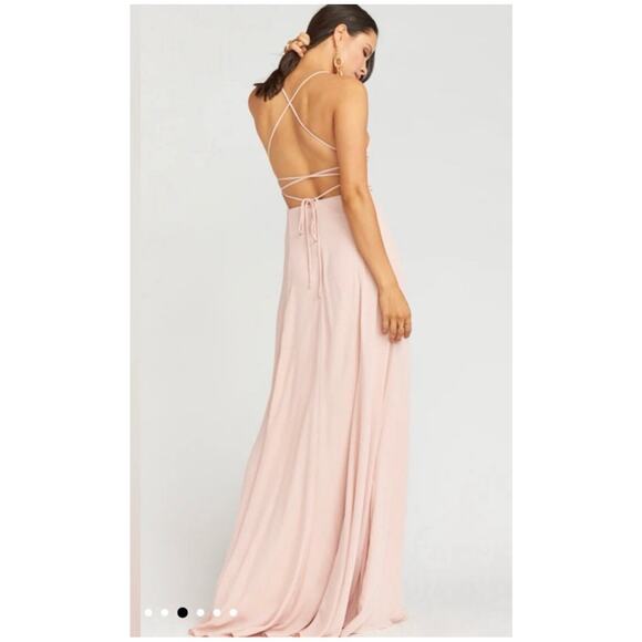 Show Me Your Mumu Godshaw Goddess Bridesmaid Dress Dusty Blush Crisp NWT XL - Picture 2 of 7